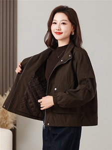 棉外套女秋冬加厚纯色简约保暖时尚加棉上衣女图片