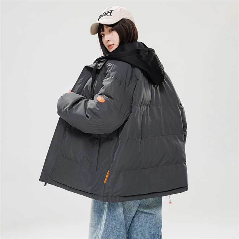 棉衣男三防冬季新款港风宽松连帽假两件加厚棉服914-4-WT08P70,男装棉衣,星座914-4