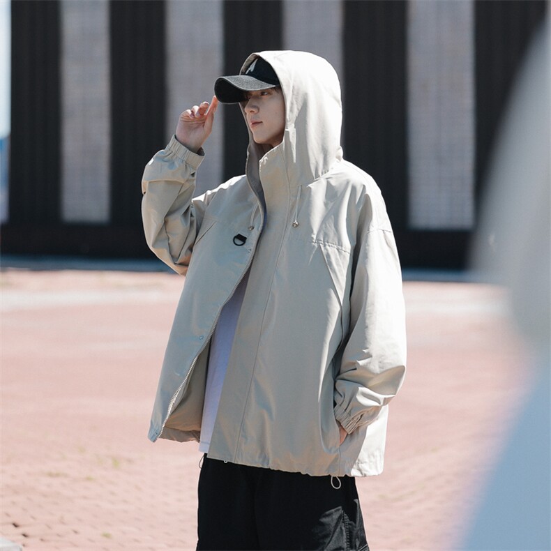 潮流宽松连帽夹克休闲户外冲锋衣A161-CYJK9116-P78,男装夹克,电商A161