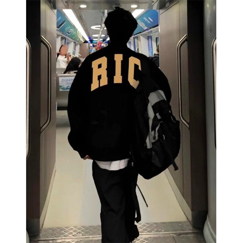 高街字母刺绣棒球服外套男春秋潮牌痞帅黑色飞行夹克JM414,男装夹克,星座1116A（原606A-3）