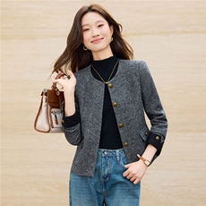 现货2025秋装新款时尚简约百搭气质上衣外套女，女装短外套，苗苗