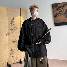 F237-P52夏季复古小众衬衣外套2024新款新中式长袖衬衫男现货，男装衬衫，星座512-6