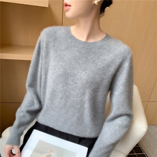 2025年秋季新款百搭女士12针正反针斜纹圆领，女装羊绒衫，百越羊绒