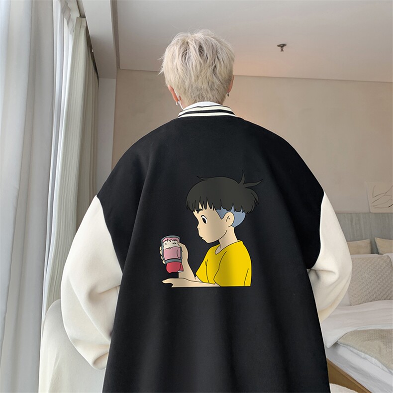 摇粒绒棒球服男大码开衫卫衣男夹克 BF86200-P65图片