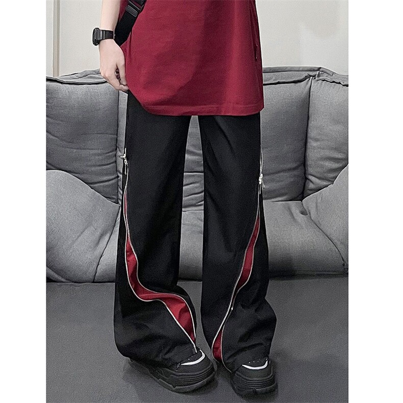 B221美式ins高街小众拼接宽松休闲登山裤冲锋裤LK23110-P65控88,男装休闲裤,电商B221