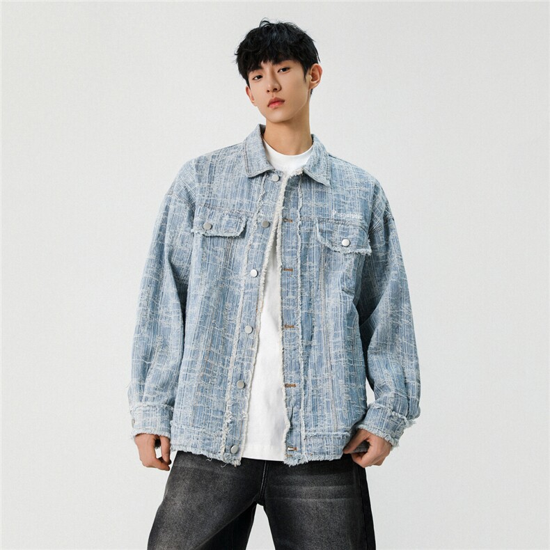 休闲宽松水洗牛仔夹克百搭潮外套JK9004-P88控139,男装夹克,电商A132（原电商B245）