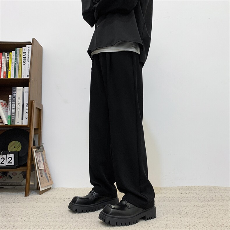 阔腿西装裤男春秋垂感大码宽松直筒休闲裤子男拖地西裤K312-P43，男装西裤，星座308B-1