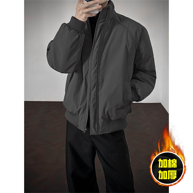 现货美式高街休闲棉衣夹克三防立领纯色户外工装加厚棉服外套，男装夹克，电商A486