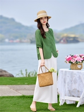 时尚洋气优雅套装女2026夏季新款复古气质宽松阔腿裤两件套，女装套装/套裙，魅影