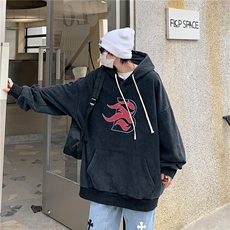 2024新款秋装复古美式水洗做旧宽松连帽卫衣301B-JB7882-P68，男装卫衣，星座301B