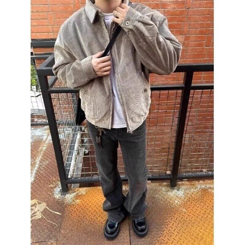 美式复古高级感工装夹克男女冬灯芯绒短款加厚棉服外套JKK16P65,男装夹克,电商D256-2(原A064-2)