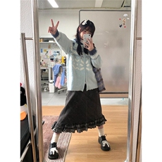 可爱少女费尔岛提花毛衣外套女秋冬季宽松慵懒风针织开衫潮，男装针织衫/毛衣，星座1210-1