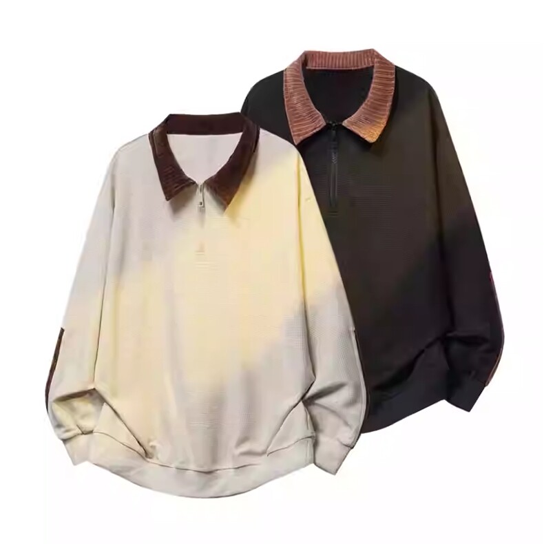 A018-WX920P55/现货秋装新款方领半拉链拼接卫衣男，男装卫衣，电商A018