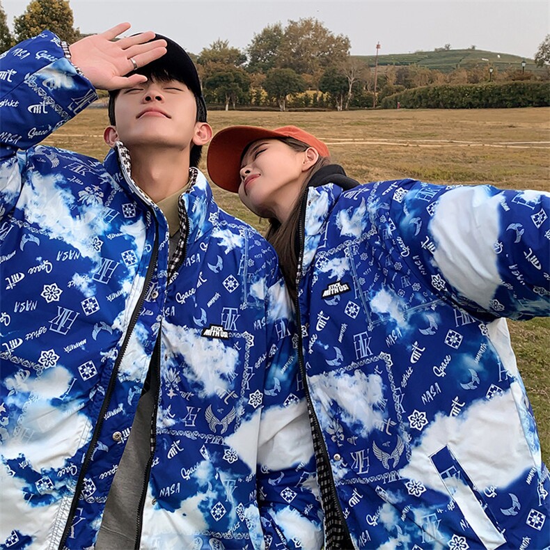双面穿2025冬装格子棉衣男立领棉服女情侣棉袄外套3327-P100控148,男装棉衣,星座207
