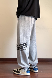 港风休闲裤男宽松直筒拖地裤束脚裤卫裤XZ214-8 KP609 P50图片