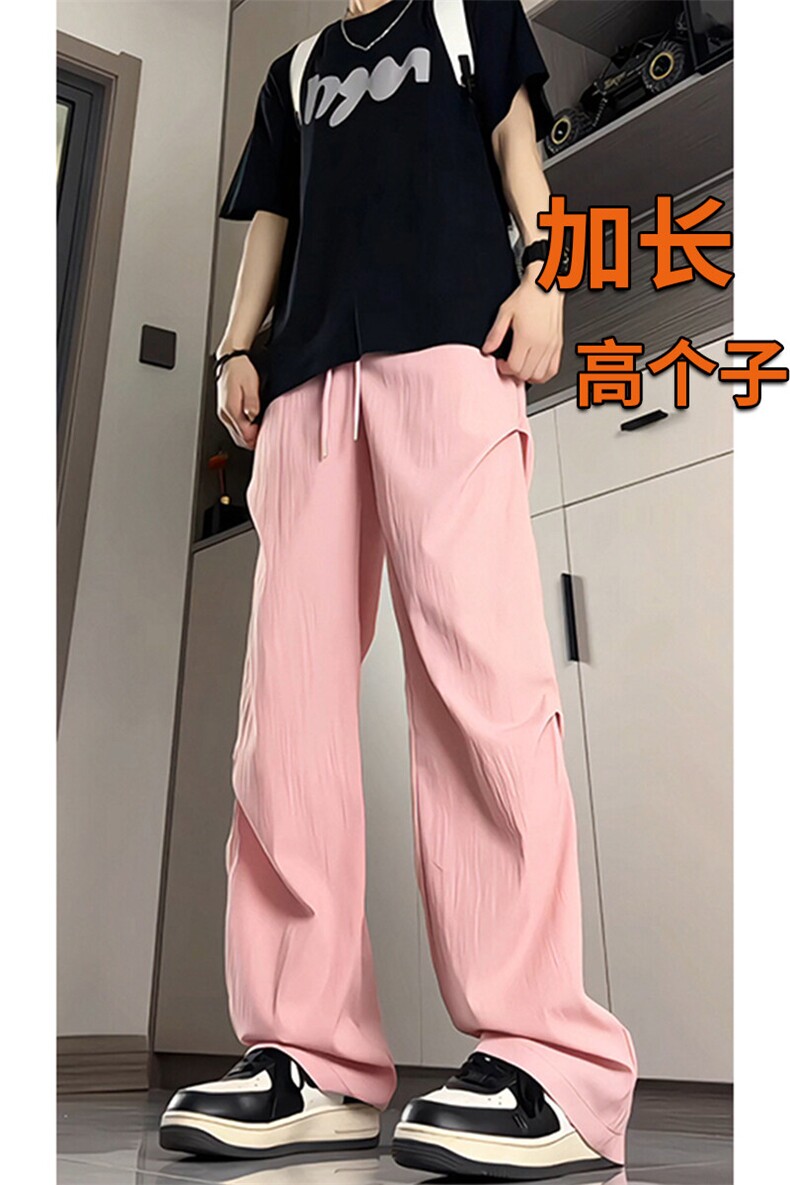 褶皱美式降落伞兵工装裤子男夏薄款休闲裤冰丝速干阔腿裤KZ045P35,男装休闲裤,电商B312