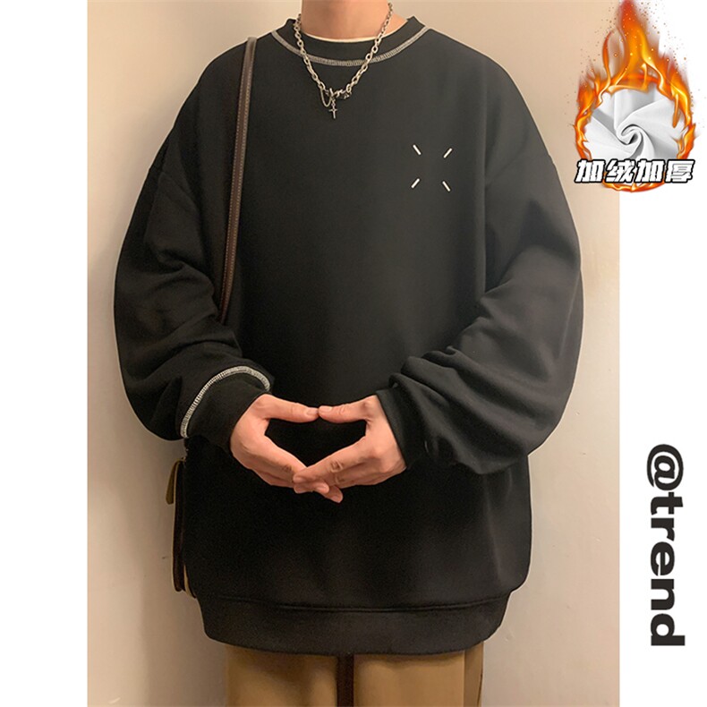 2023冬季新款港风黄墙大码加绒仿华棉卫衣M-5XHW23884-特P30,男装卫衣,电商A022