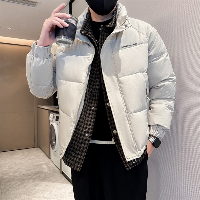 B216 M8968 P130 2025冬装新款男假两件棉衣外套羽绒棉服 社会风图片