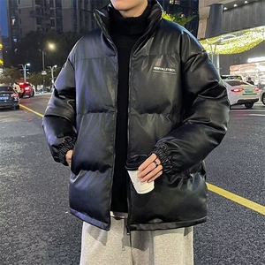 新款棉服男款外套冬季韩版港风情侣pu皮衣立领潮牌PY79-P86图片