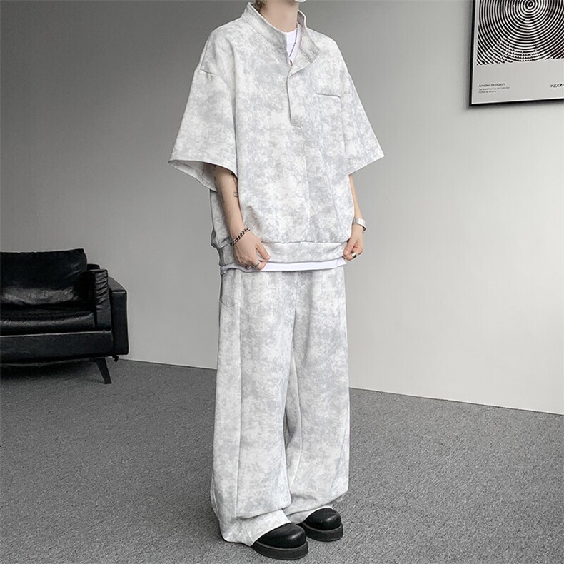 可拆开卖！立领POLO衫短袖t恤套装男生休闲运动青少年搭配帅气夏,男装T恤,电商B312