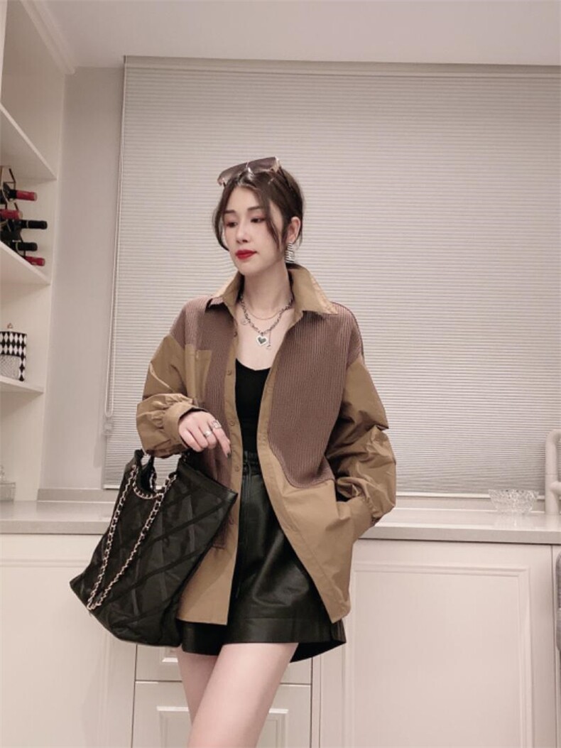 拼毛线衬衣开衫二穿ＭL，其它，可纳奇