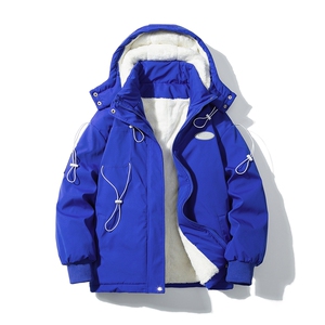1白底冲锋衣羊羔毛棉衣大码M-5XL夹克外套男JK7569加厚P90控128图片