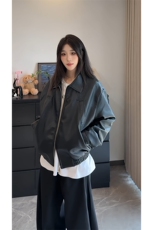 现货美式高街机车皮夹克男秋季新款休闲拼接外套-A2259TP85，男装夹克，电商B241
