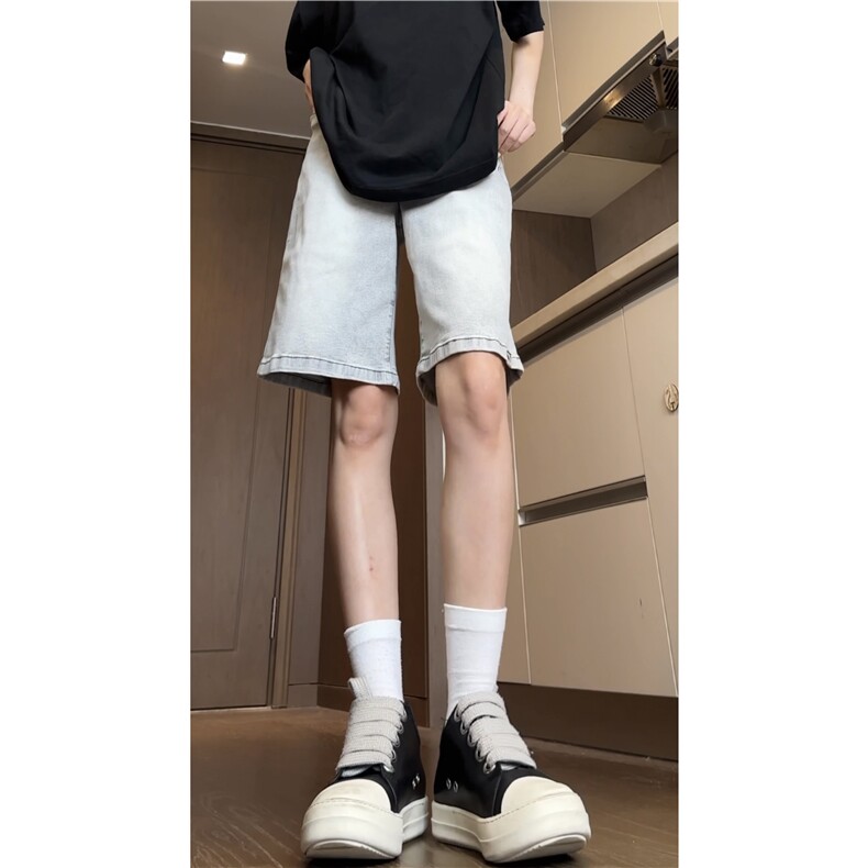 INS美式高街夏季新款烟灰色宽松水洗牛仔裤B315-K24062-p45控68,男装牛仔裤,电商B315