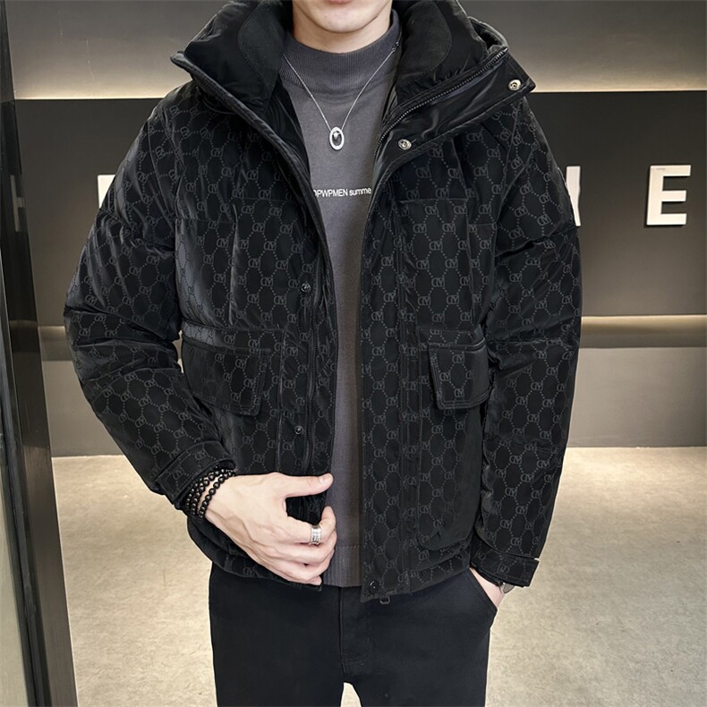 冬季欧韩新款连帽羽绒服男短款外衣保暖羽绒外套Y8651-P195,男装羽绒服,电商A239