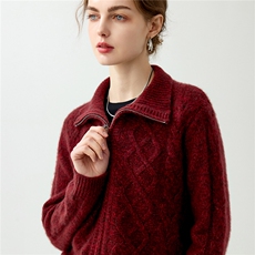 2025年秋季时尚百搭通勤简约休闲拉链羊绒开衫，女装羊绒衫，玖雪绒羊绒