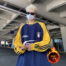 抖音得物供货提供视频秋冬重磅美式宽松织带圆领卫衣0759，男装卫衣，电商A486