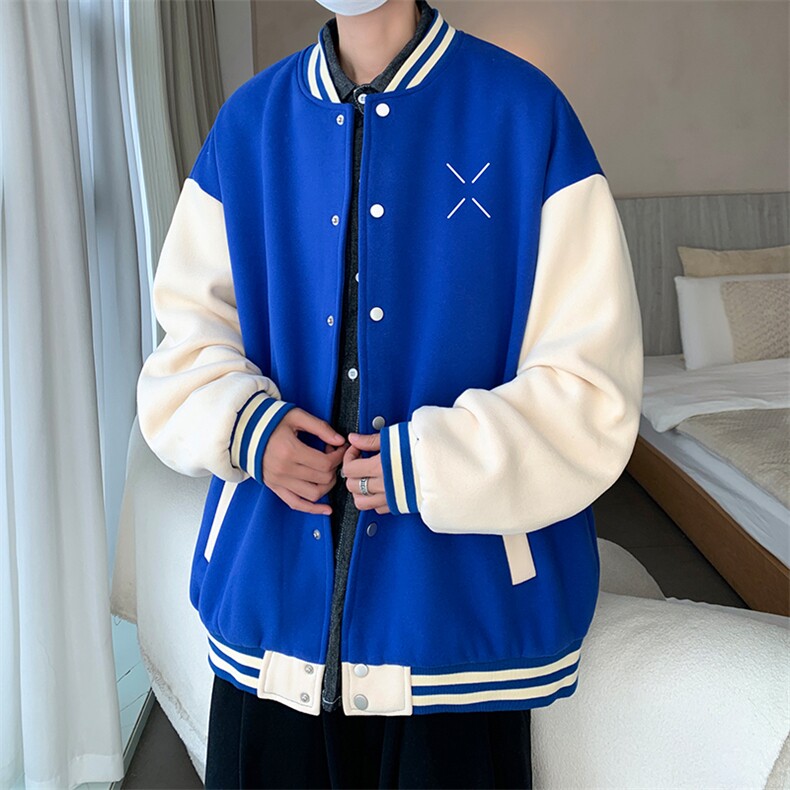 摇粒绒棒球服男大码开衫卫衣男夹克BF86305-P65,男装夹克,电商A040