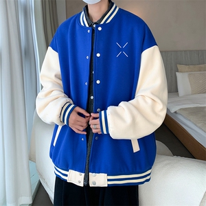 摇粒绒棒球服男大码开衫卫衣男夹克 BF86305-P65图片