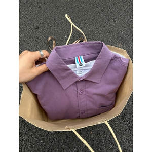 棉纯棉衬衫成衣水洗休闲衬衫男女宽松纯色衬衣 GC27-P35图片