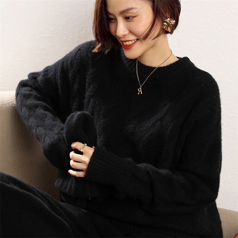 软糯山羊绒秋冬显瘦女打底衫保暖长袖套头,女装羊绒衫,五色羊羊绒