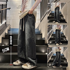 2024夏季新款港风外景大码水洗高街直筒牛仔裤K003-P55，男装牛仔裤，星座217-4