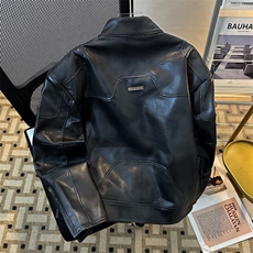 潮牌小众设计感皮衣美式做旧男女款秋季夹克外套JK08552-P83，男装夹克，星座308B-1