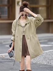 现货2025秋装新款中长款收腰女士显瘦风衣外套，女装风衣，木子恋