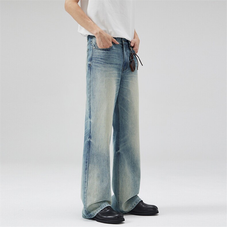 美式高街水洗微喇牛仔裤潮流宽松休闲裤A161-N30-P64控108元,男装休闲裤,电商A161