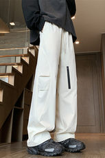 秋季新款拼接打褶防水拉链冲锋裤XZ604-KG87-特P40控78，男装休闲裤，星座604