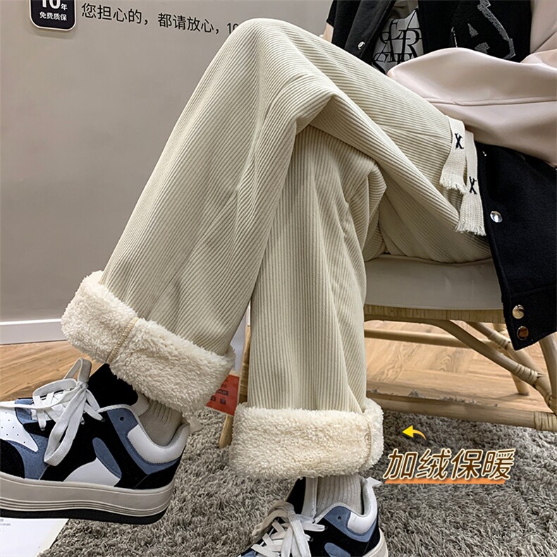 现货秋冬灯芯绒男士直筒裤加绒保暖宽松棉花绒休闲裤KZ2032P25,男装棉衣,星座417-3