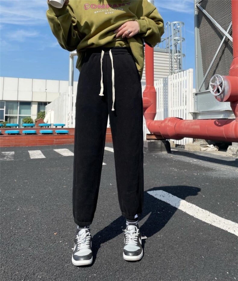 加绒卫裤，女装休闲裤，Gemini