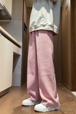 8XL-M麦穗纹雪尼尔阔腿裤男垂感休闲直通裤特大码卫裤K992P50控68，男装休闲裤，电商D206-1