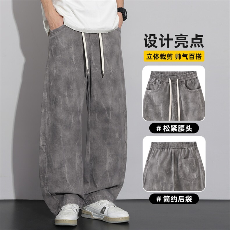 美式弯刀工装裤男士春季宽松直筒纯棉阔腿休闲长裤子男Z2588-P55图片