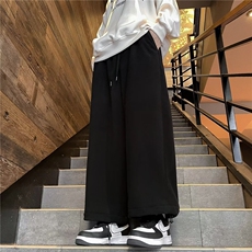 日系cityboy摇粒绒裤子束脚卫裤男女秋冬款潮牌阔腿裤9分裤~K1860，男装休闲裤，星座601-2