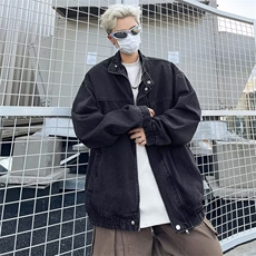 牛仔外套男宽松休闲立领夹克港风帅气百搭痞帅时尚上衣服JW342，男装工装外套，星座1116A-1（原606A）