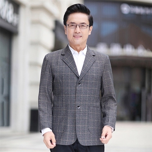 新款中年男士西装领休闲轻休闲上衣商务风单西外套WW1122-P98图片