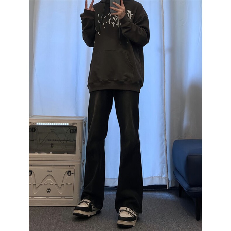 美式hiphop牛仔裤修身直筒微喇叭裤68,男装牛仔裤,星座310A-4