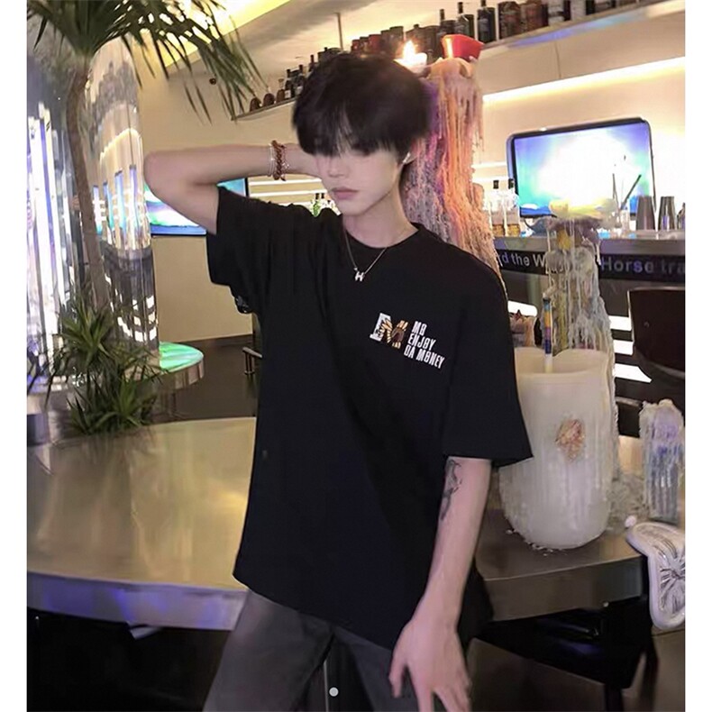 万针全刺绣工艺高品质260克双纱纯棉美式高街短袖T恤特P35,男装T恤,电商A486-1