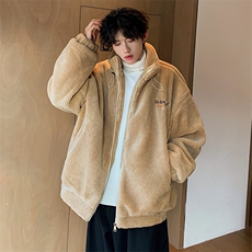 羊羔毛棉服HD1153-TP105控138冬季港风宽松保暖刺绣棉服外套男，男装棉衣，电商A102